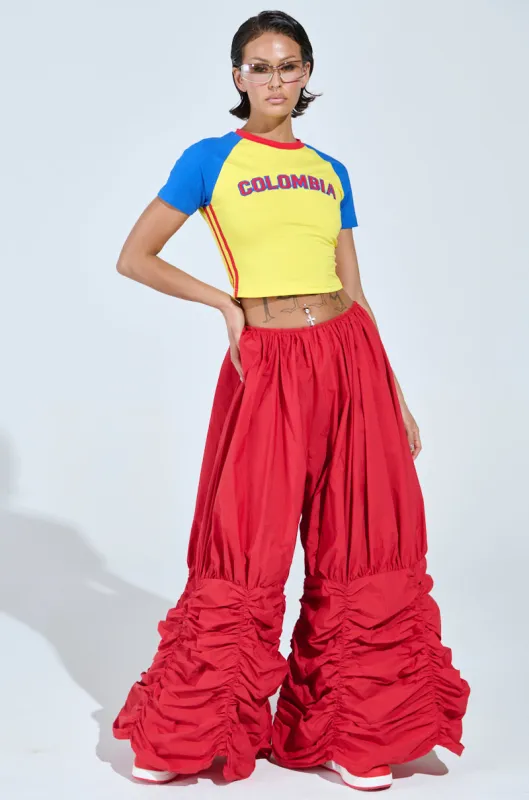 WIDE LEG SCRUNCHED HEM PANTS sold by AKIRA