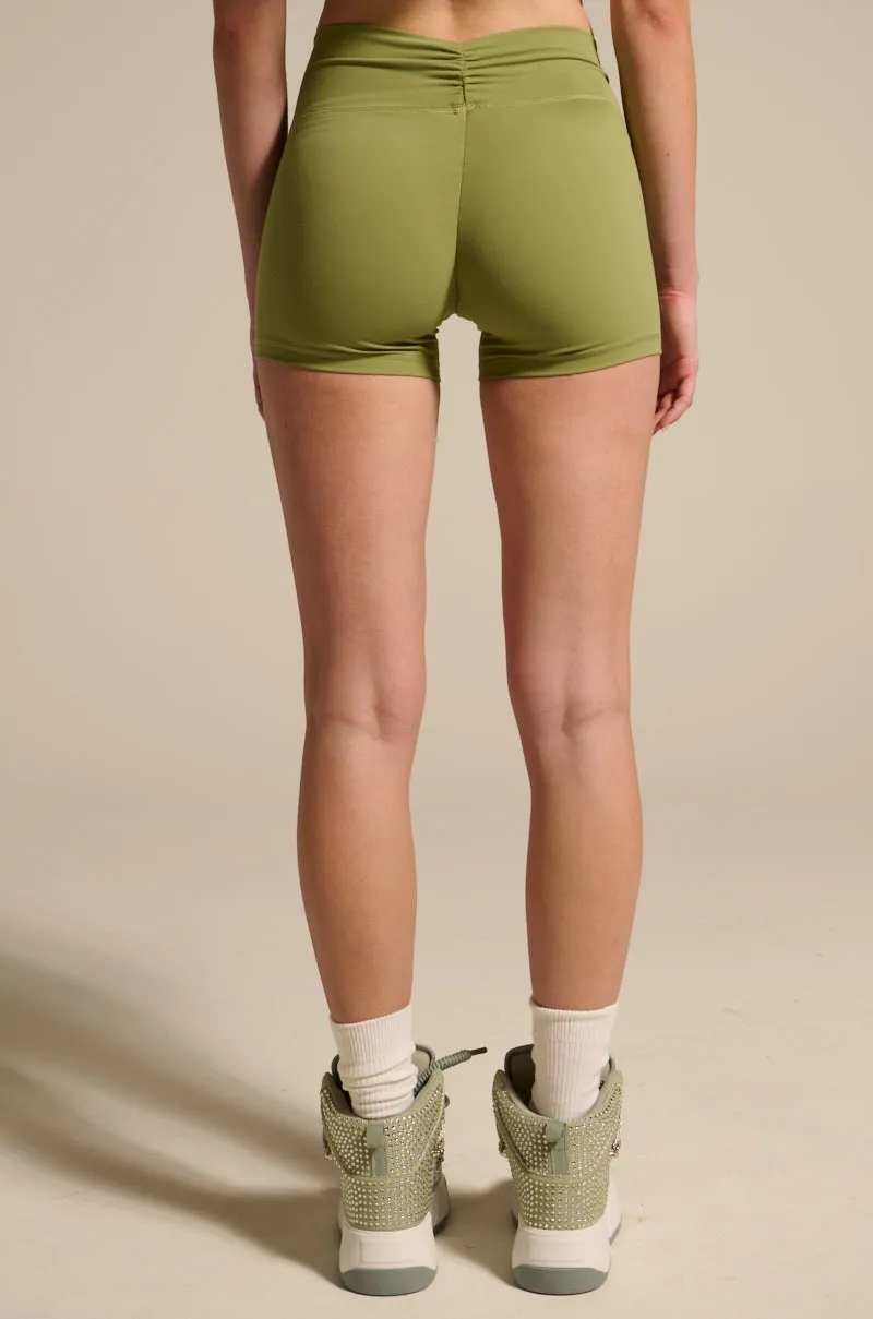 PAXTON SEXY RUCHED BIKER SHORTS sold by AKIRA product image thumbnail 4