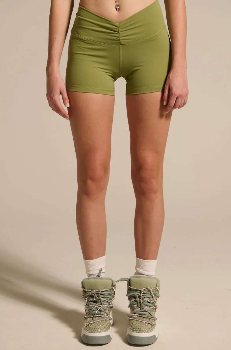 PAXTON SEXY RUCHED BIKER SHORTS sold by AKIRA product image thumbnail 2