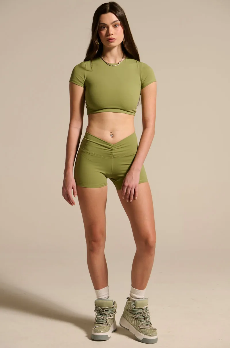 PAXTON SEXY RUCHED BIKER SHORTS sold by AKIRA product image thumbnail 5