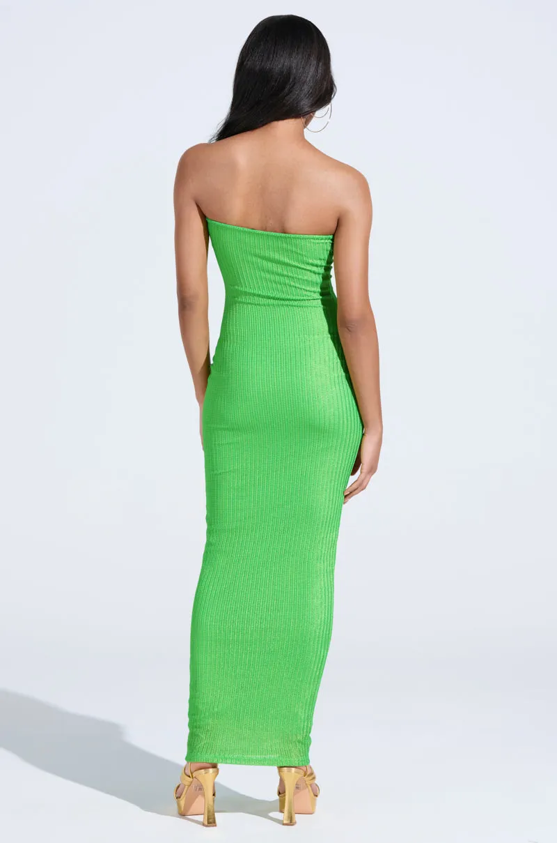 IF YOU'RE LUCKY METALLIC MAXI DRESS IN GREEN sold by AKIRA product image thumbnail 5