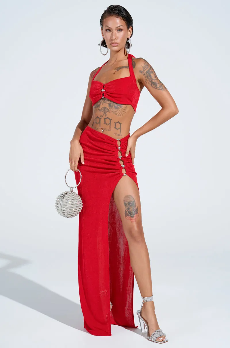 BEAUTY QUEEN MAXI SKIRT sold by AKIRA