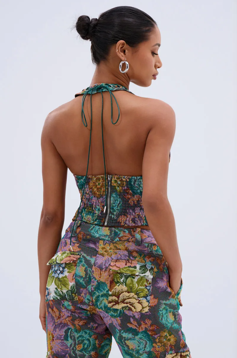 LOGAN JACQUARD LACE UP CORSET TOP sold by AKIRA product image thumbnail 4
