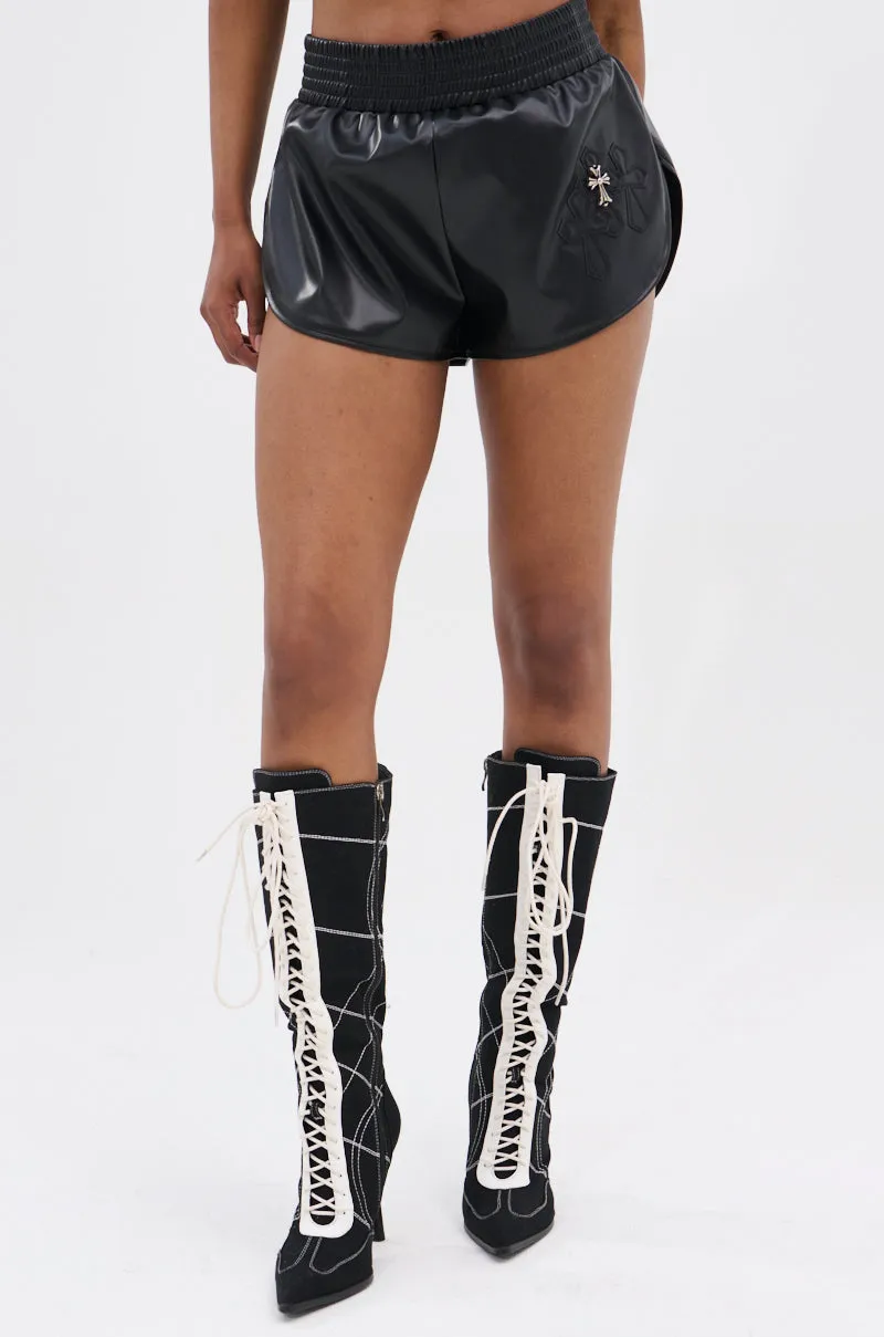 ITS A VIBE FAUX LEATHER SHORT sold by AKIRA product image thumbnail 2