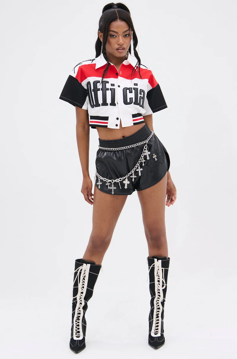 ITS A VIBE FAUX LEATHER SHORT sold by AKIRA product image thumbnail 5