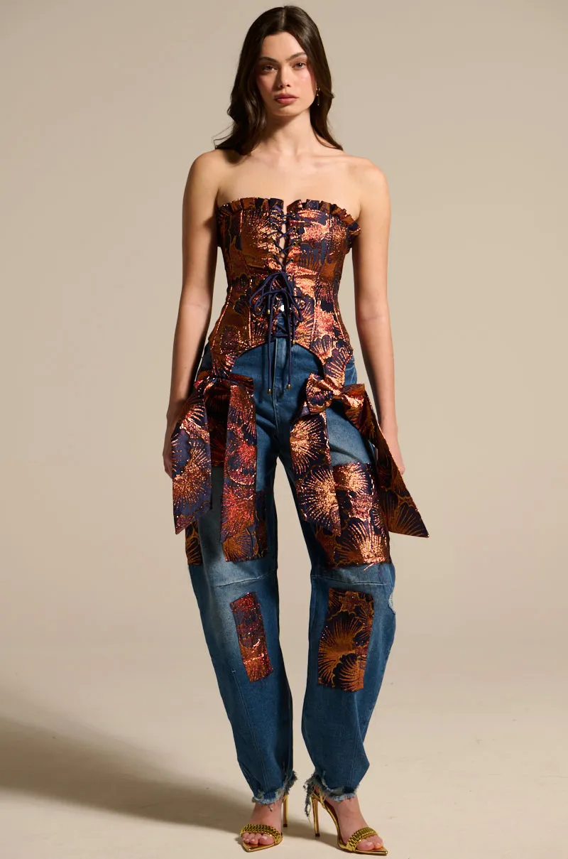 ELEGANT VIBES BROCADE CORSET TOP sold by AKIRA product image thumbnail 5