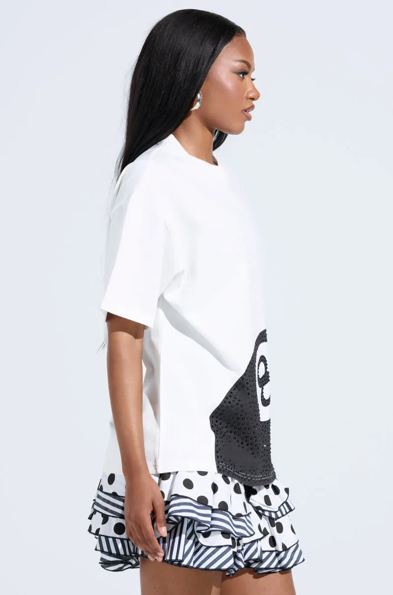 8BALL RHINESTONE OVERSIZED TEE sold by AKIRA product image thumbnail 3