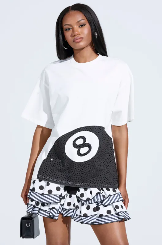 8BALL RHINESTONE OVERSIZED TEE sold by AKIRA