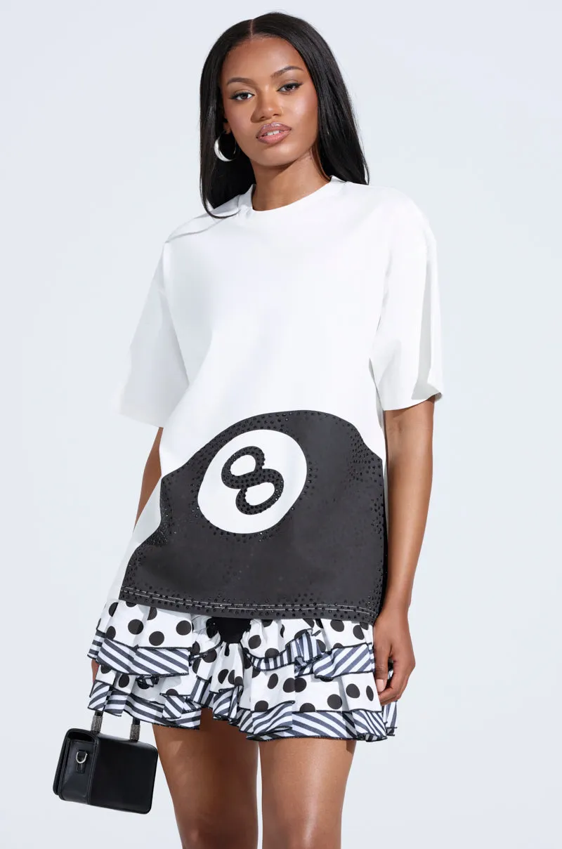 8BALL RHINESTONE OVERSIZED TEE sold by AKIRA product image thumbnail 2