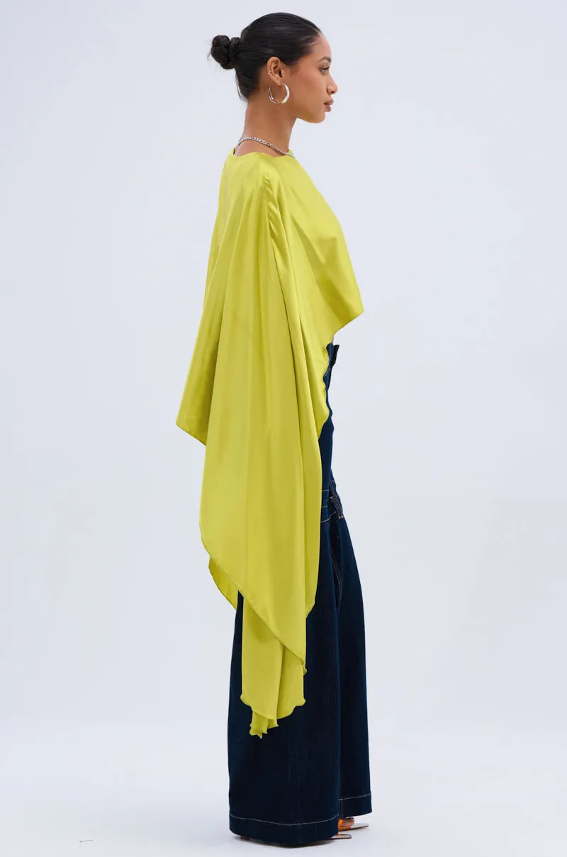 COCKTAIL HOUR BLOUSE IN CHARTREUSE sold by AKIRA product image thumbnail 4