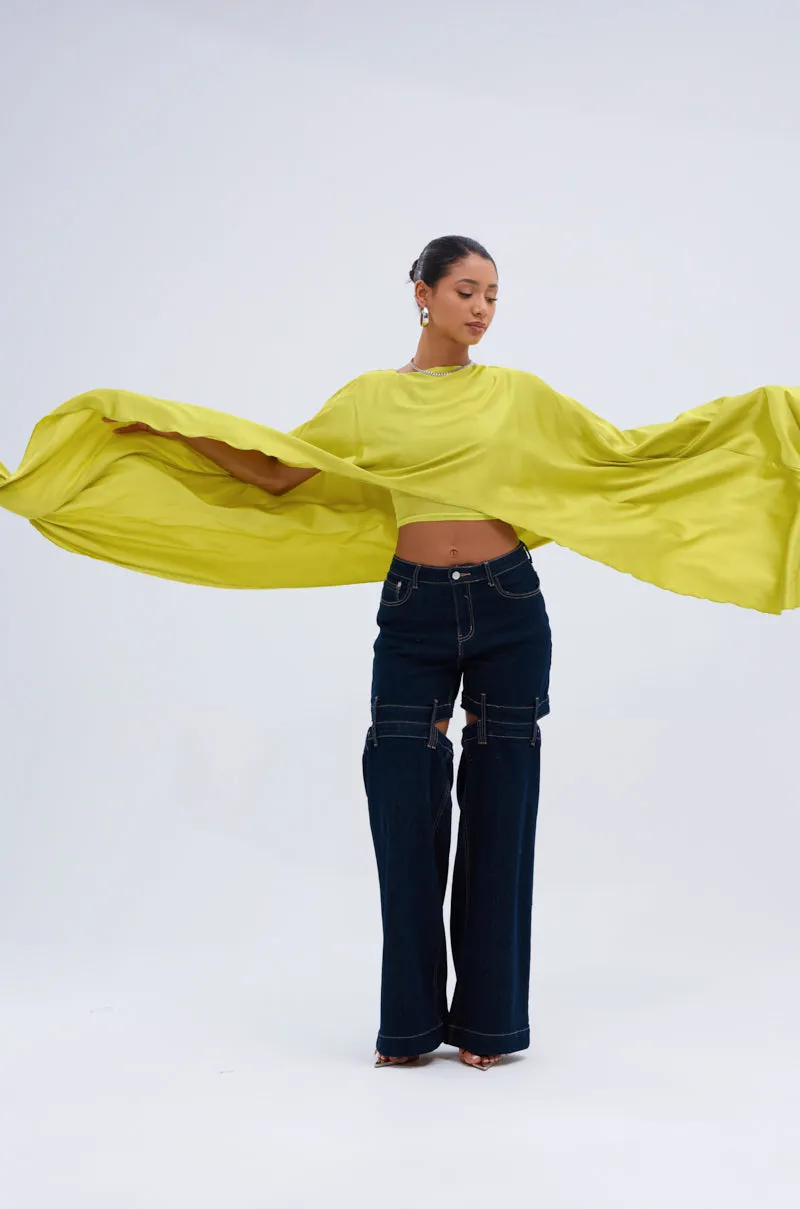 COCKTAIL HOUR BLOUSE IN CHARTREUSE sold by AKIRA product image thumbnail 2