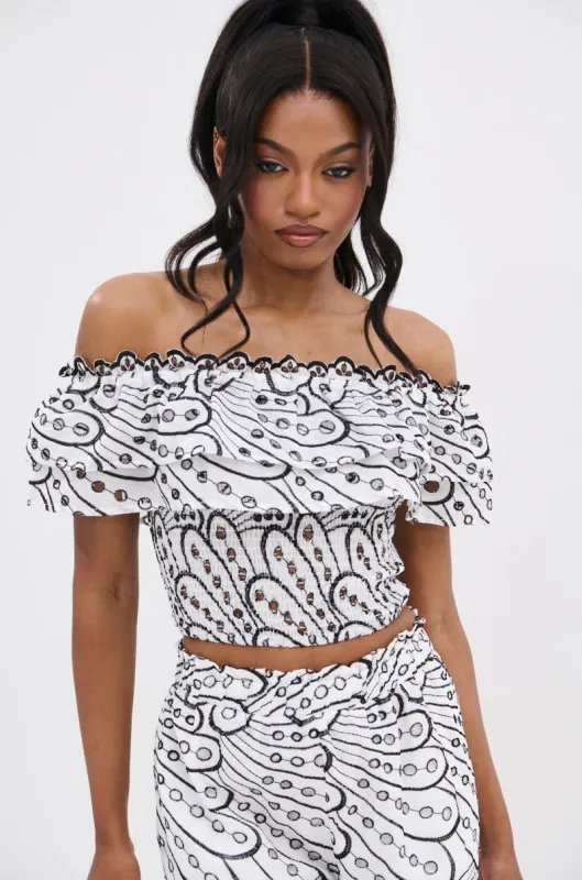 SET YOU FREE OFF THE SHOULDER BLOUSE sold by AKIRA