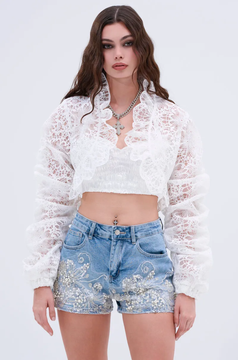 SWEET THING LACE SHRUG sold by AKIRA product image thumbnail 2