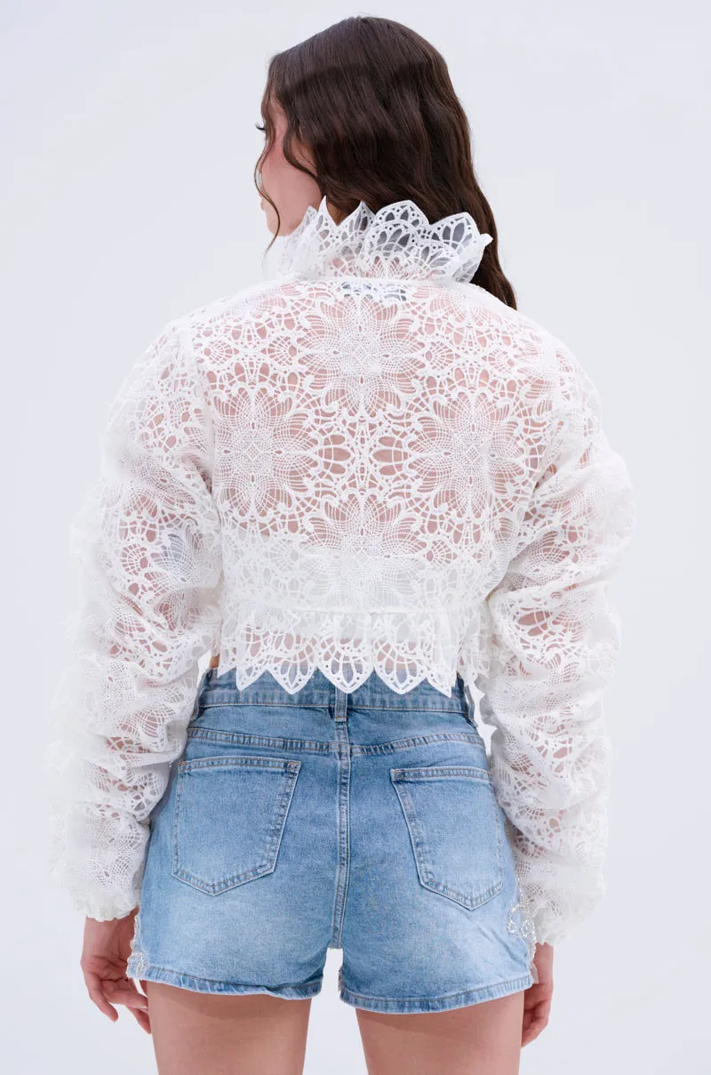 SWEET THING LACE SHRUG sold by AKIRA product image thumbnail 4