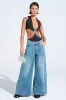 ALIVE AND WELL DENIM PANT WITH LACE UP AT HEM sold by AKIRA