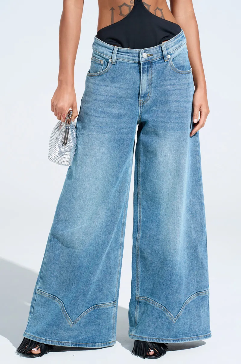 ALIVE AND WELL DENIM PANT WITH LACE UP AT HEM sold by AKIRA product image thumbnail 2