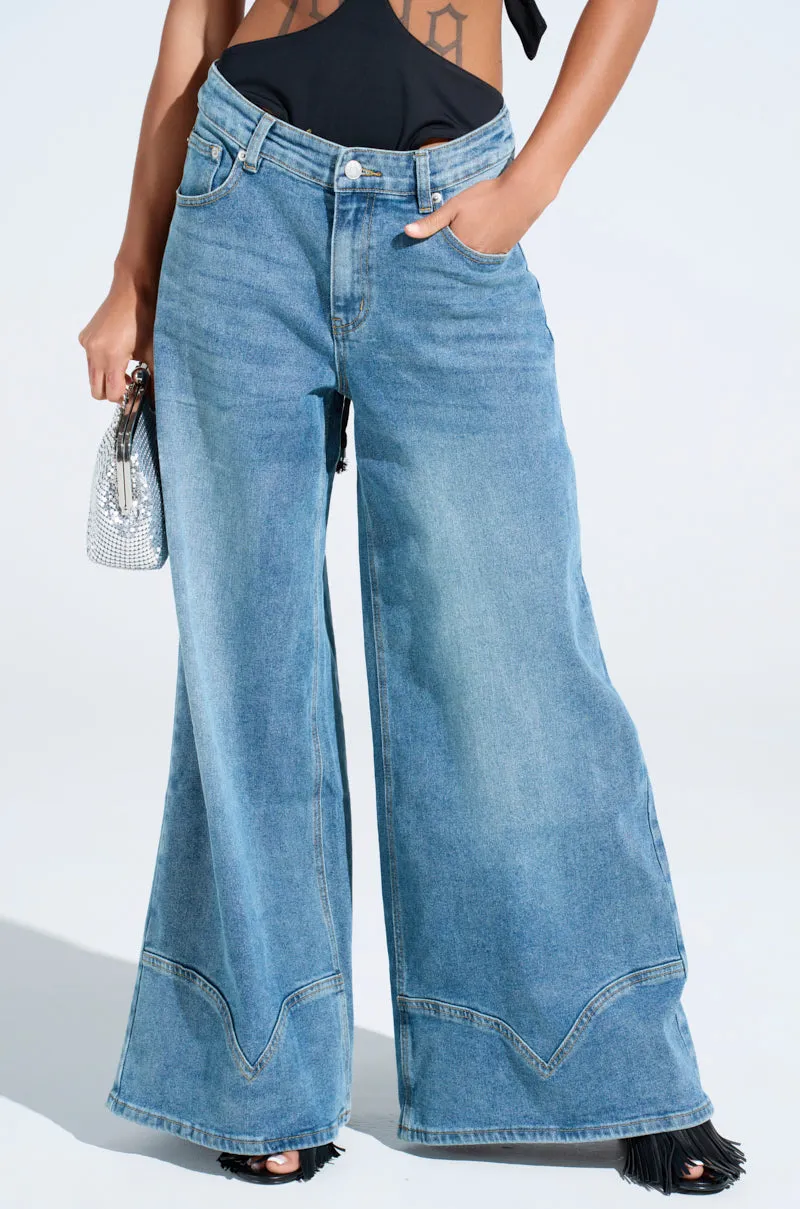 ALIVE AND WELL DENIM PANT WITH LACE UP AT HEM sold by AKIRA product image thumbnail 3