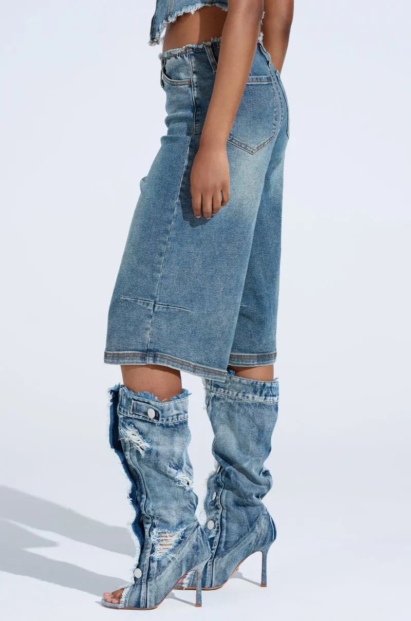 BREAK UP WITH HIM DENIM SHORTS sold by AKIRA product image thumbnail 4