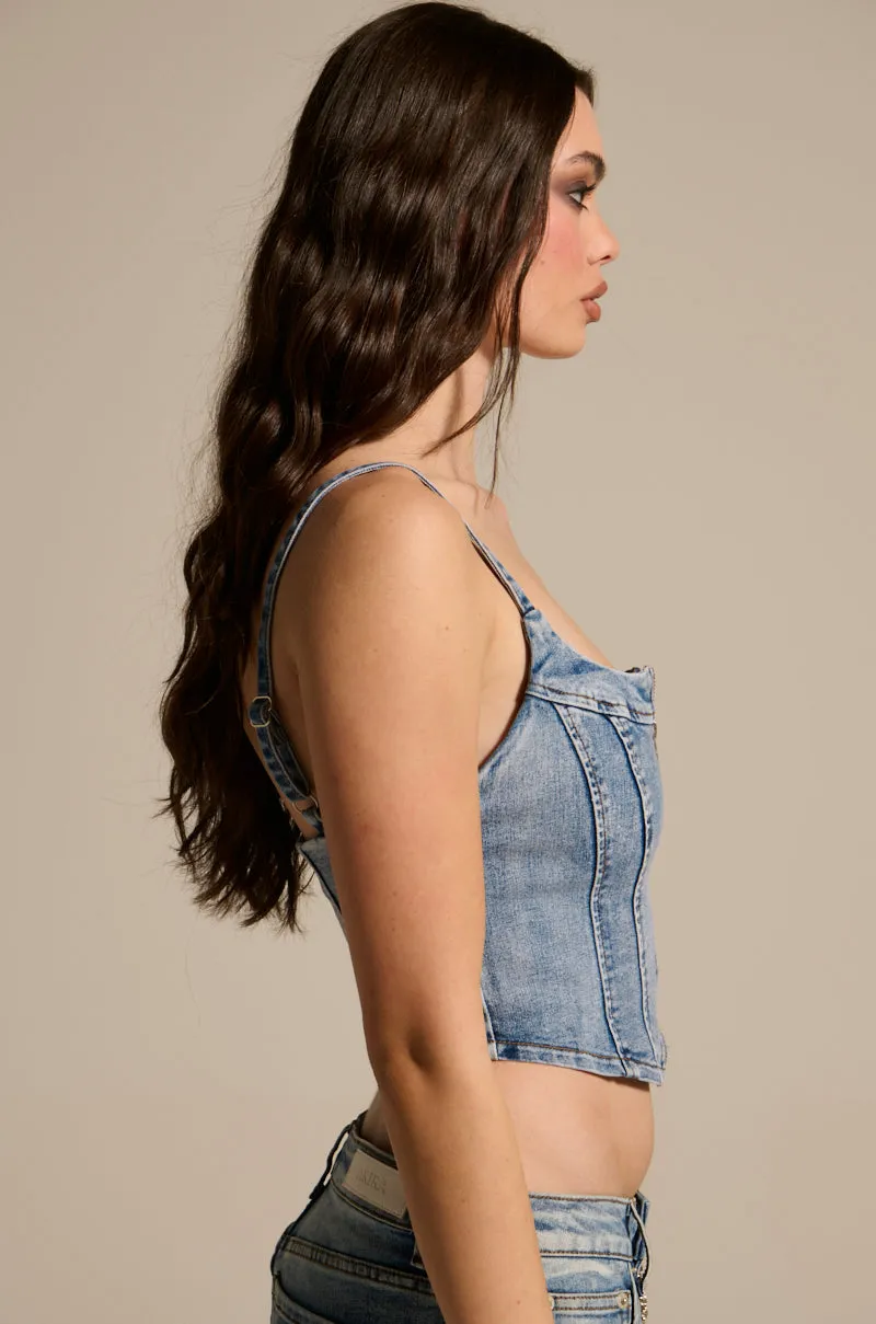THE BEST ONE YET DENIM CORSET sold by AKIRA product image thumbnail 3