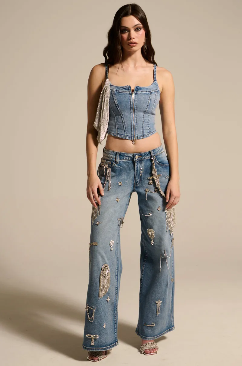 THE BEST ONE YET DENIM CORSET sold by AKIRA product image thumbnail 5