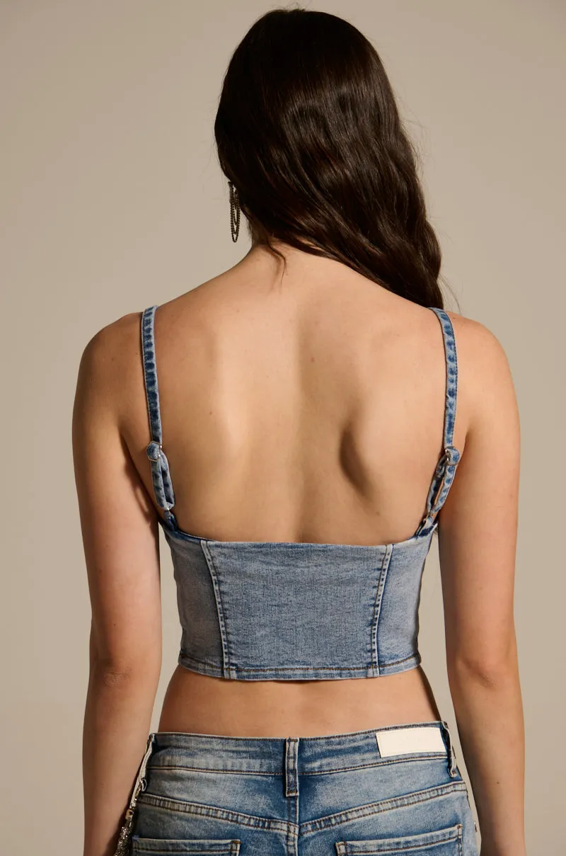THE BEST ONE YET DENIM CORSET sold by AKIRA product image thumbnail 4