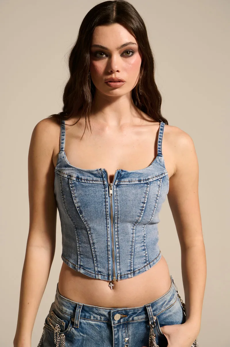 THE BEST ONE YET DENIM CORSET sold by AKIRA product image thumbnail 2