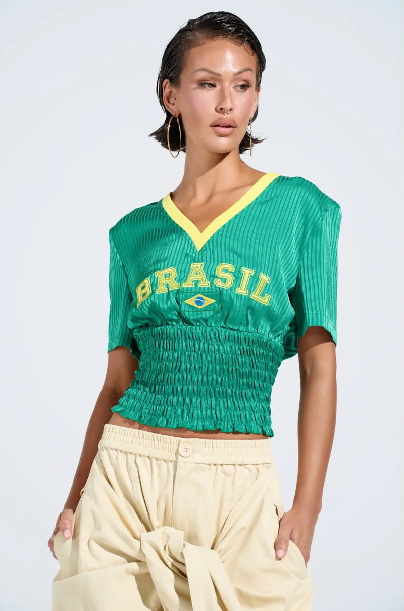 BRASIL RUCHED JERSEY sold by AKIRA