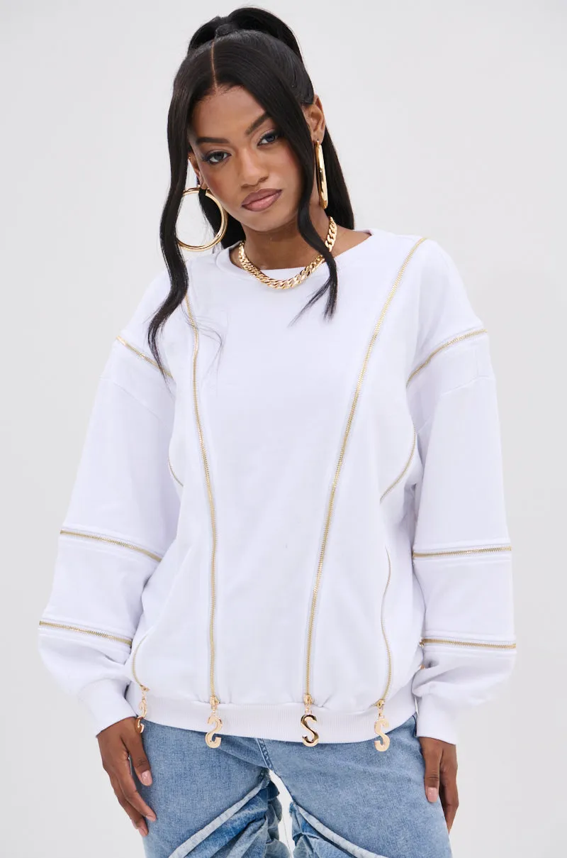 SABRINA ALL OVER ZIPPER SWEATSHIRT sold by AKIRA product image thumbnail 2