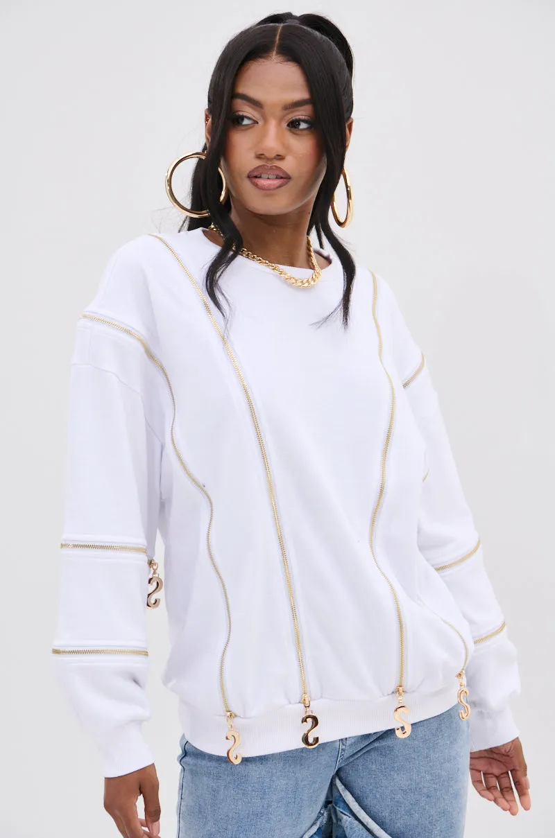 SABRINA ALL OVER ZIPPER SWEATSHIRT sold by AKIRA product image thumbnail 4