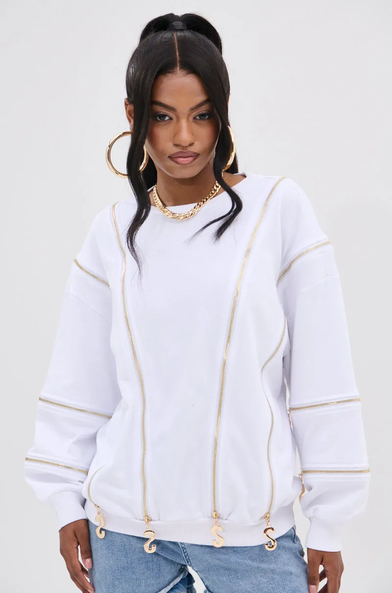 SABRINA ALL OVER ZIPPER SWEATSHIRT sold by AKIRA product image thumbnail 3