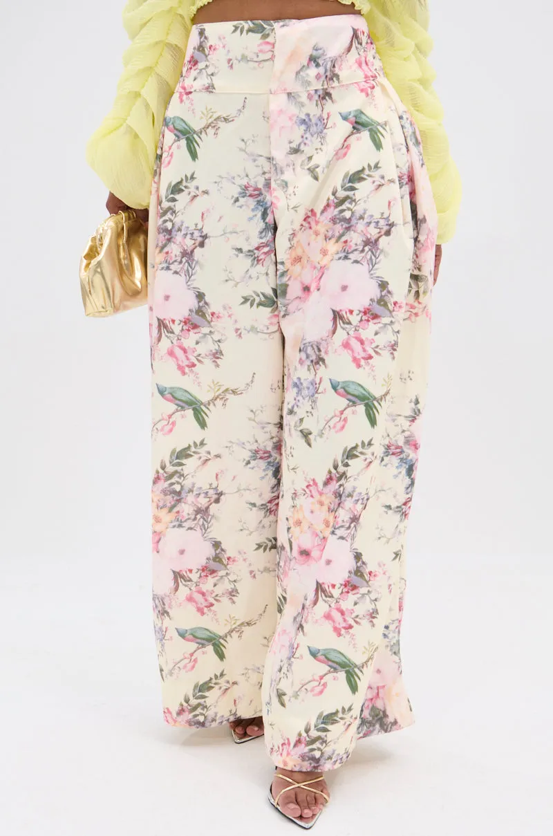 SABRINA FLORAL WIDE LEG PANT sold by AKIRA product image thumbnail 3