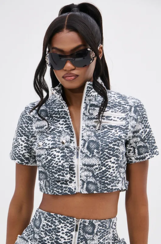 COLD BLOODED CROPPED SHORT SLEEVE TOP sold by AKIRA