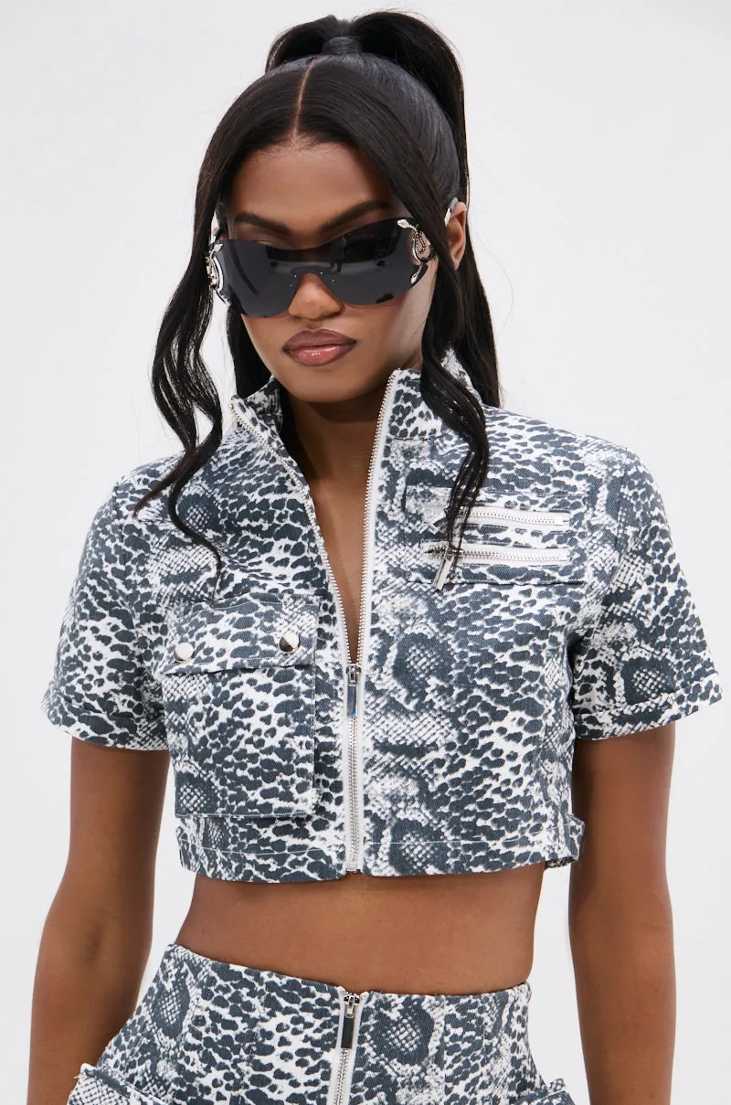 COLD BLOODED CROPPED SHORT SLEEVE TOP sold by AKIRA