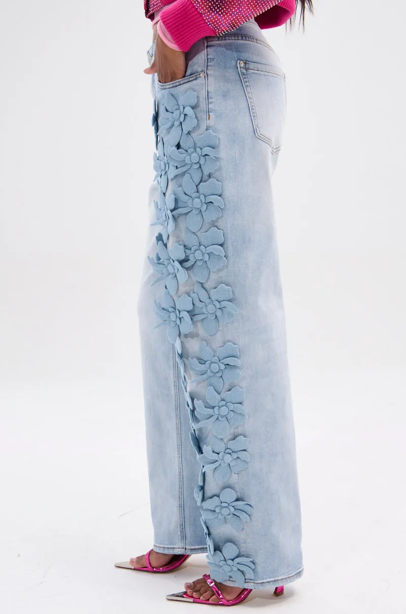 FLORAL FIELDS APPLIQUE DENIM PANTS sold by AKIRA product image thumbnail 4