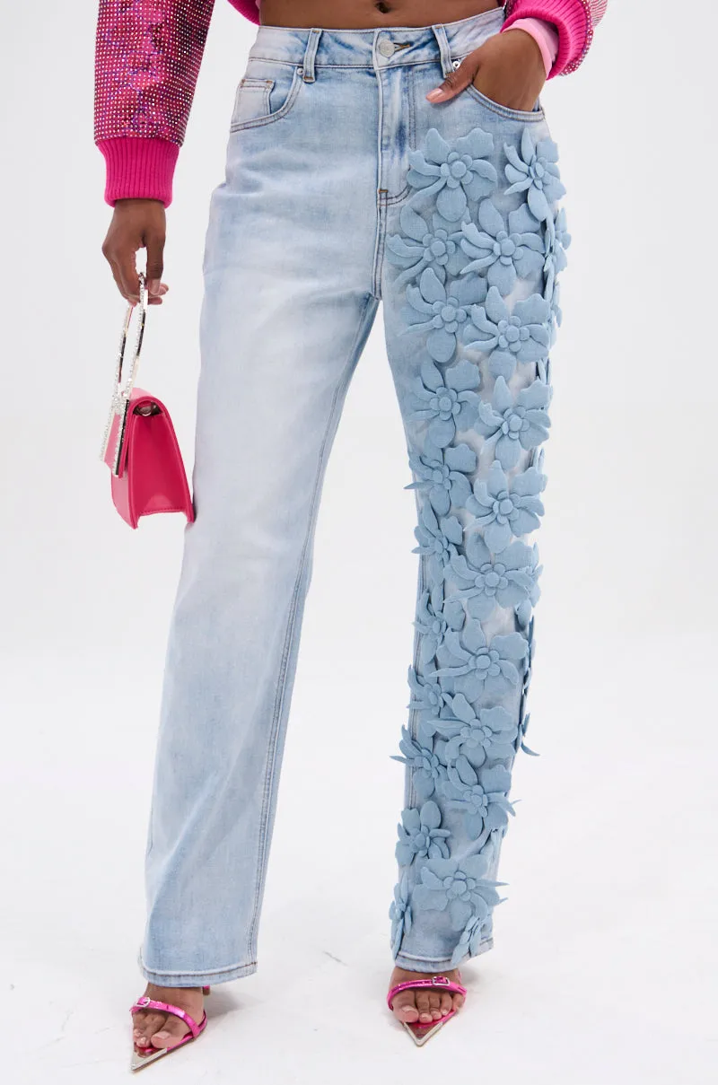 FLORAL FIELDS APPLIQUE DENIM PANTS sold by AKIRA product image thumbnail 3