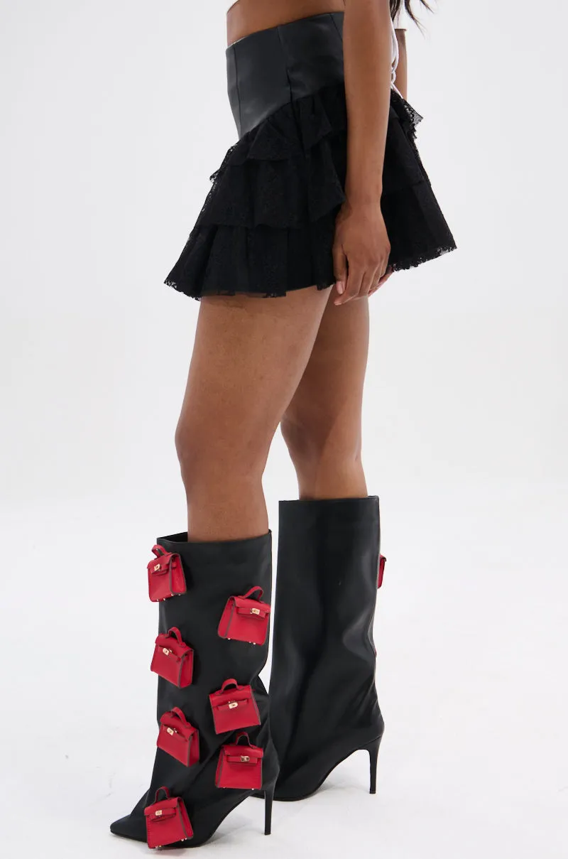 BELIEVE ME SKIRT WITH LACE TRIM sold by AKIRA product image thumbnail 4