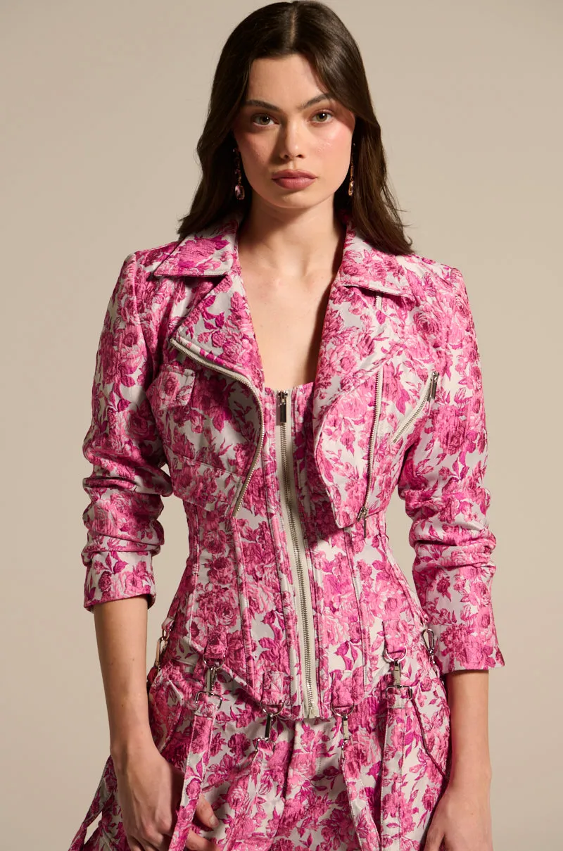 MILEY JACQUARD CROPPED MOTO sold by AKIRA product image thumbnail 2