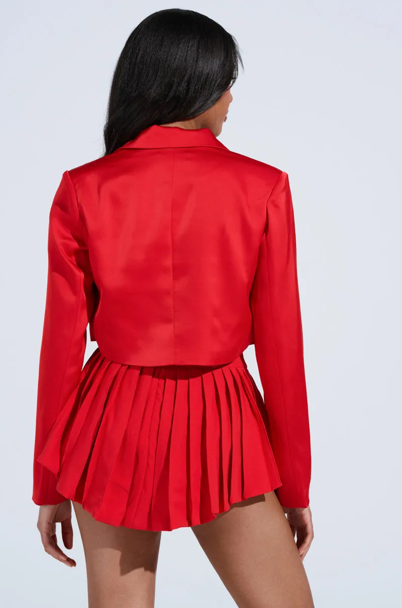LILA CROPPED SATIN BLAZER sold by AKIRA product image thumbnail 5