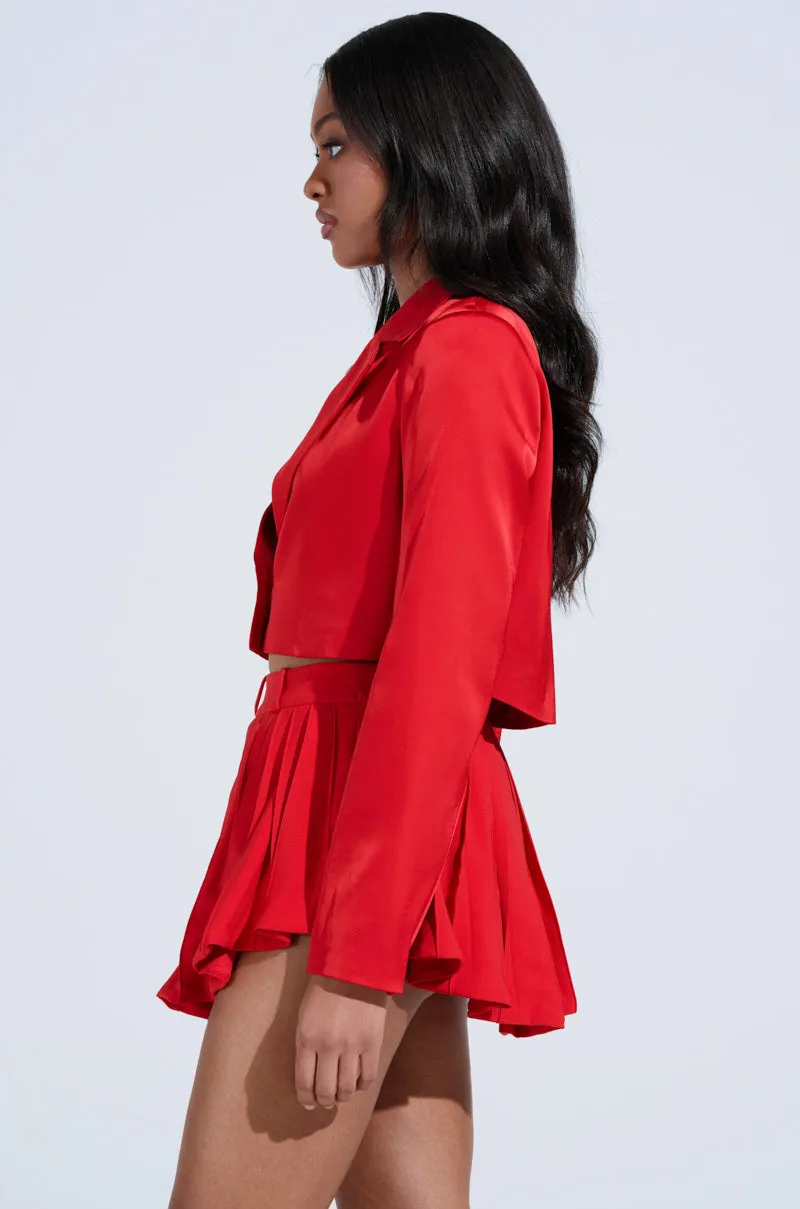 LILA CROPPED SATIN BLAZER sold by AKIRA product image thumbnail 4