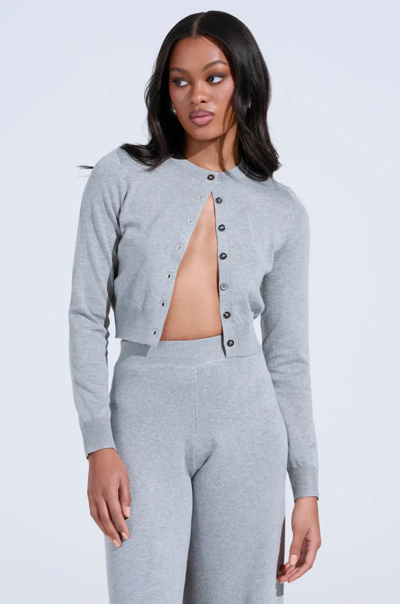 COZY LUXE CREW NECK CARDIGAN sold by AKIRA
