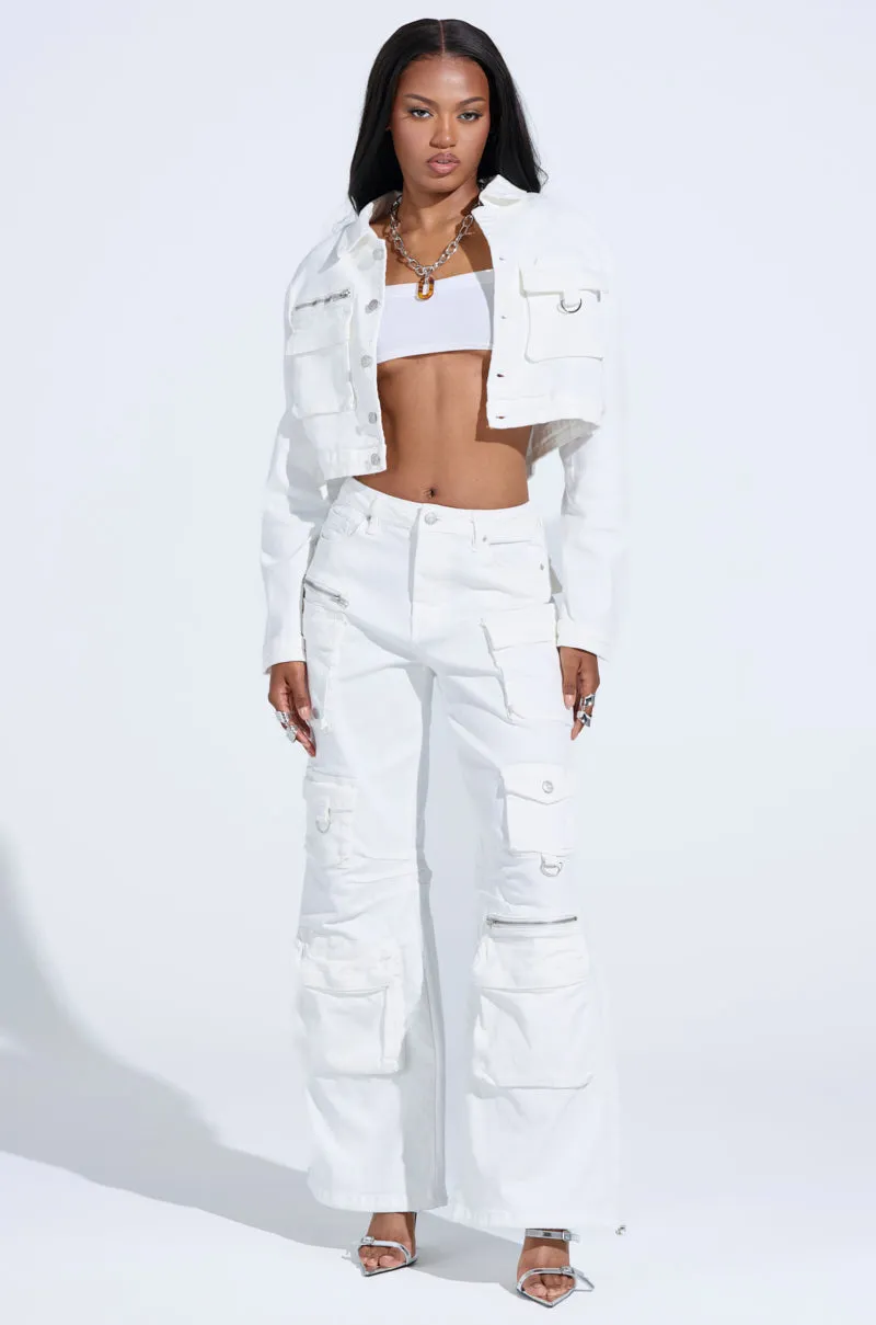 KYLIE CARGO DENIM PANTS sold by AKIRA