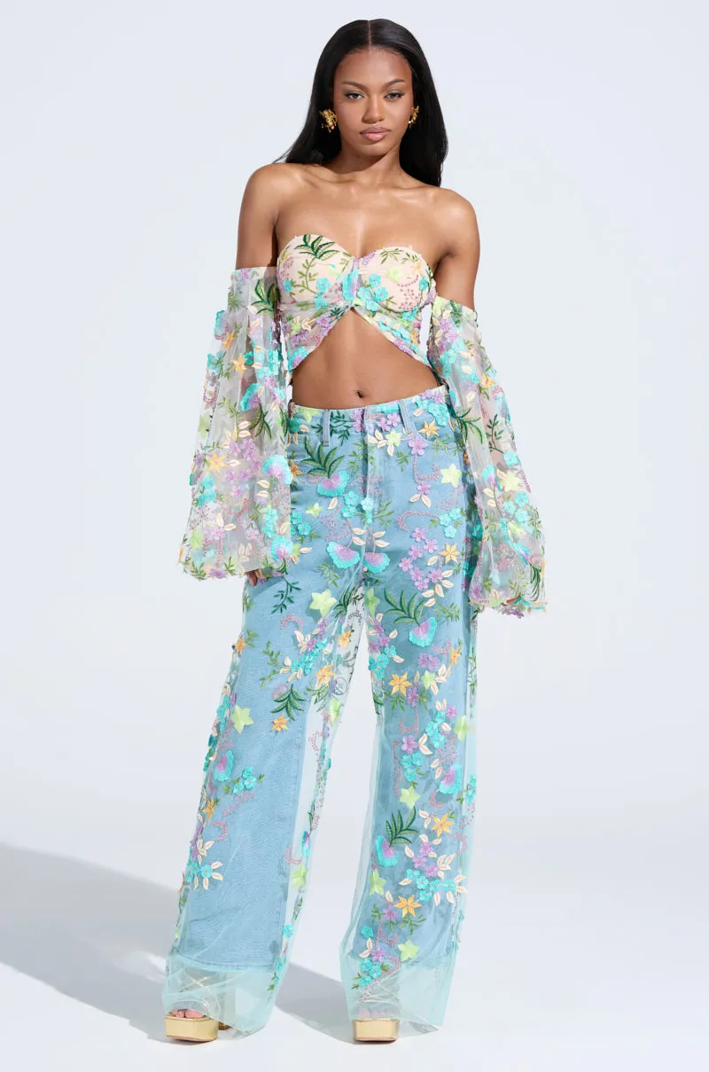 GARDENIA FLORAL EMBROIDERY TULLE TOP sold by AKIRA product image thumbnail 5