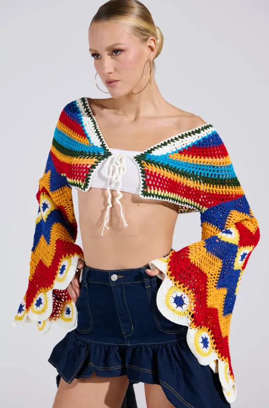 WARM DAYS CROCHET TOP sold by AKIRA