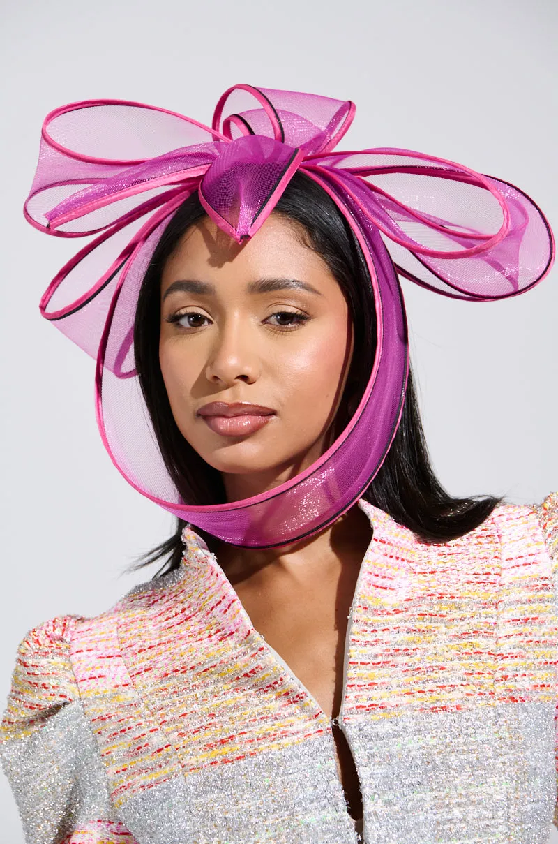 TO THE RACES FASCINATOR IN PINK sold by AKIRA