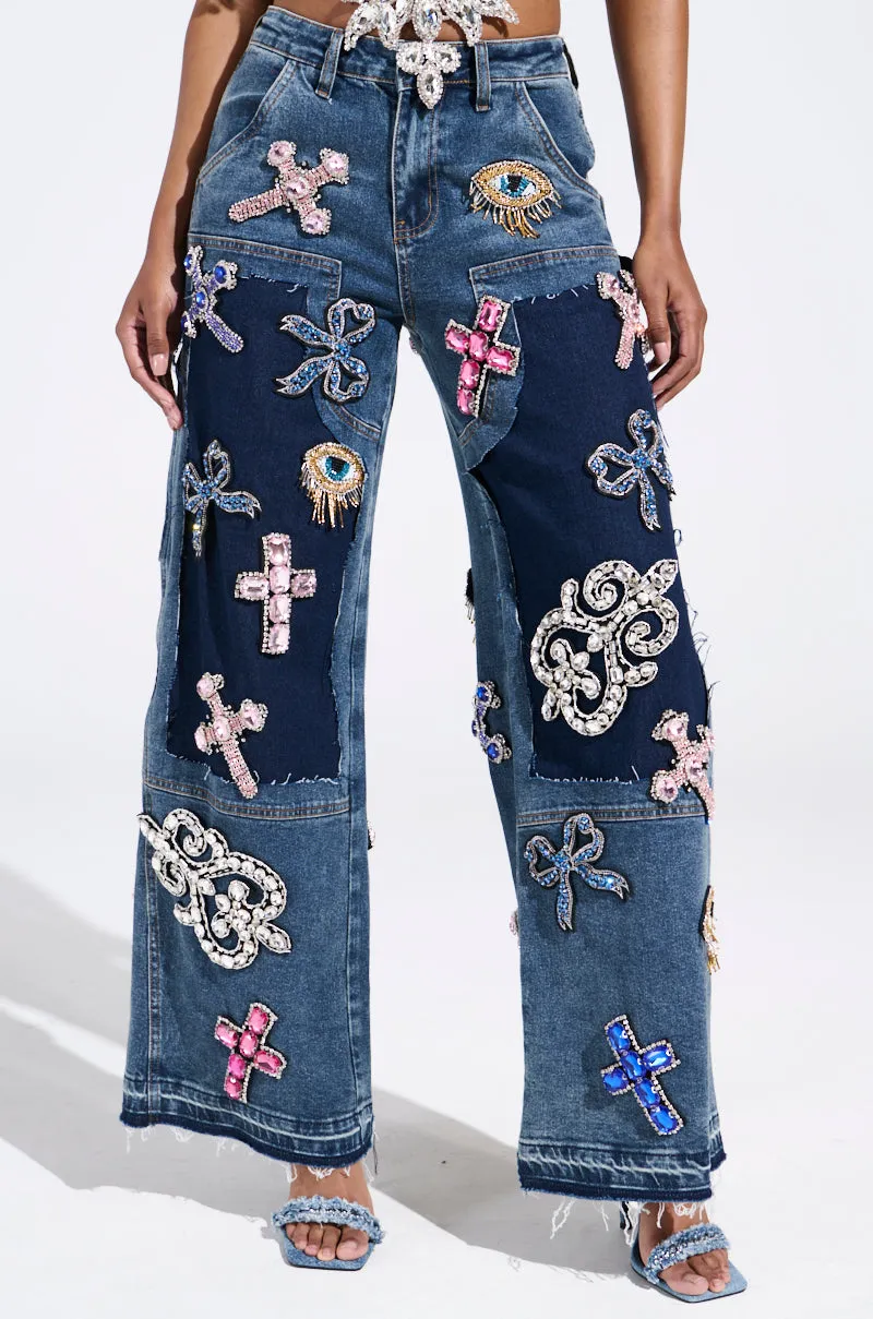 WILD AND FREE RHINESTONE DENIM sold by AKIRA product image thumbnail 4