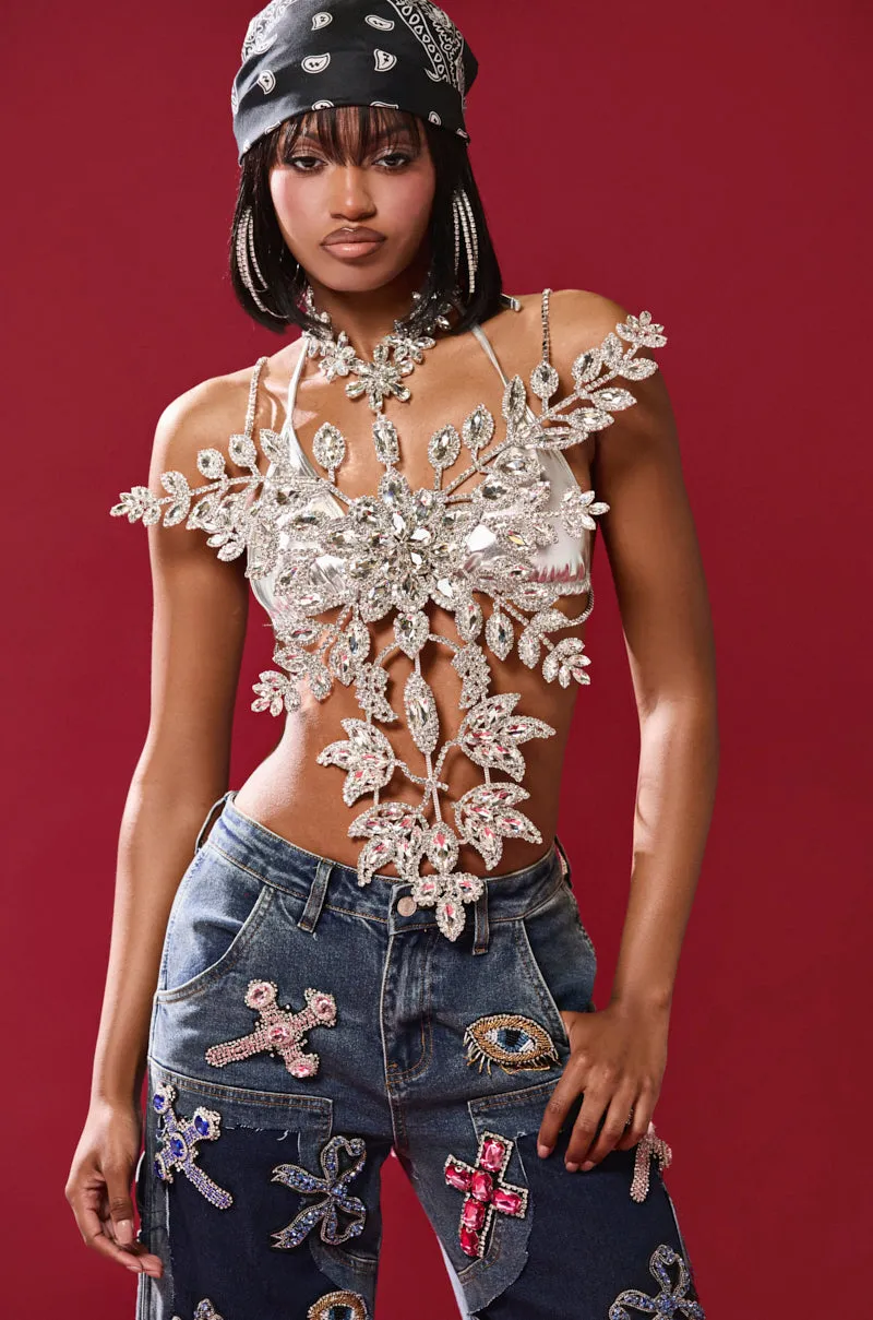 BLINDED BY THE LIGHTS RHINESTONE TOP sold by AKIRA product image thumbnail 2