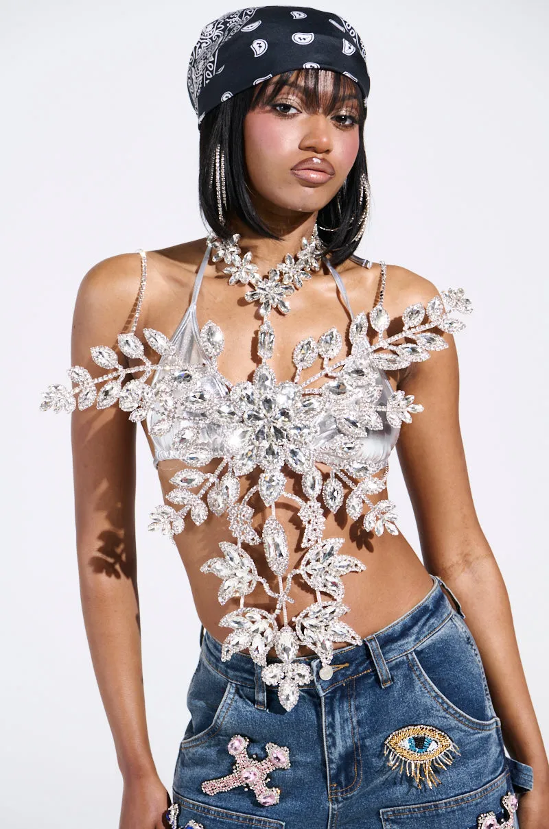 BLINDED BY THE LIGHTS RHINESTONE TOP sold by AKIRA product image thumbnail 3