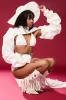 CORA SATIN BOLERO IN WHITE sold by AKIRA