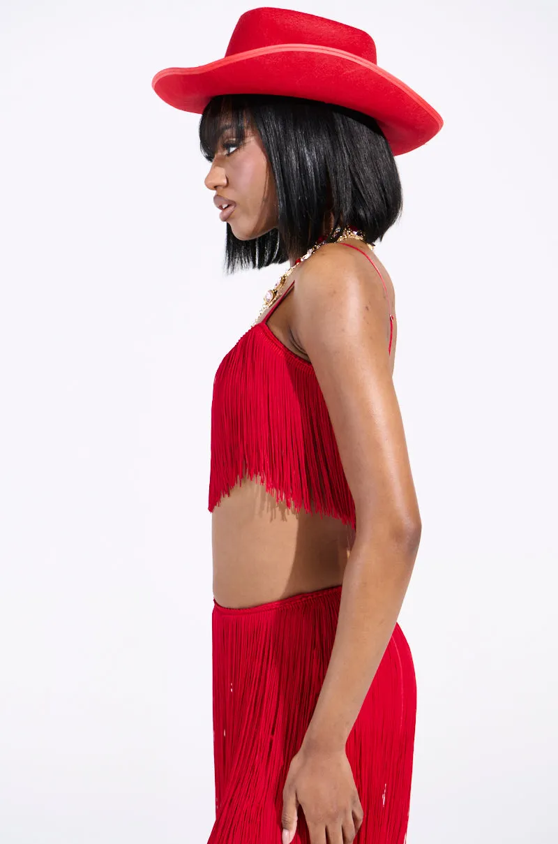 OH SO FRINGE TOP IN RED sold by AKIRA product image thumbnail 5