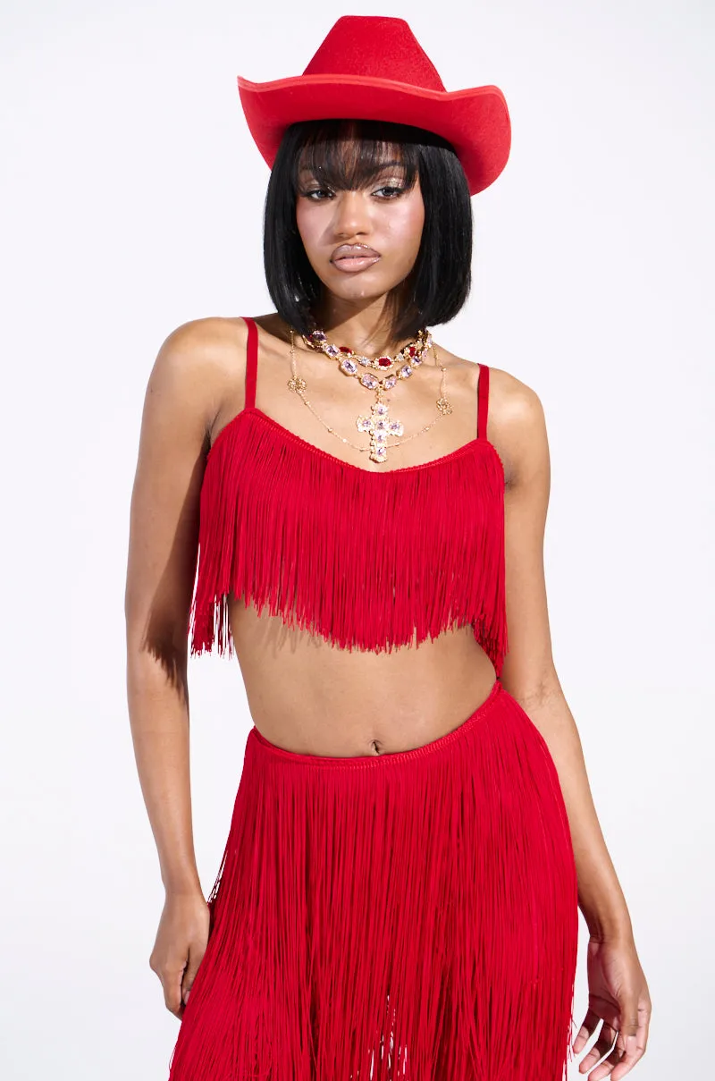 OH SO FRINGE TOP IN RED sold by AKIRA product image thumbnail 3